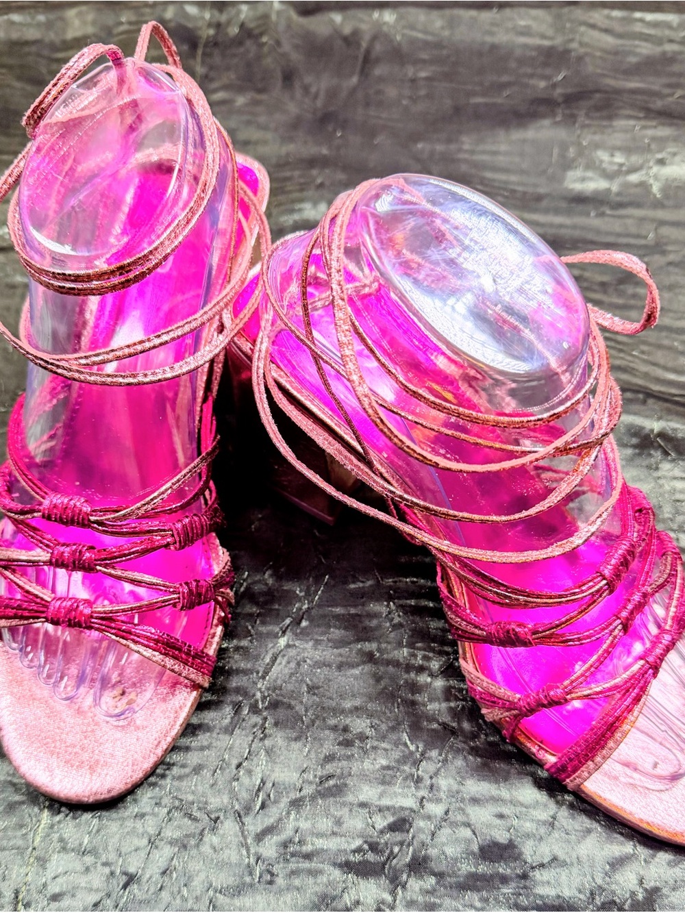 Circus by Sam Edelman “Jocelyn” Multi Pink Colorway Strappy Lace-Up Ankle Heels.
